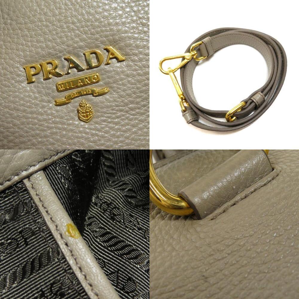 Prada Vitello Phenix Shopping Tote bag textured gray leather - Picture 8 of 11